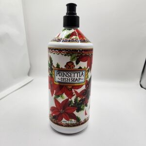 Poinsettia Dish Soap - Festive Red and Green